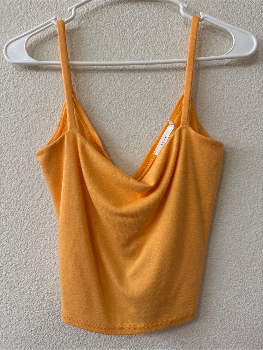 Lush Orange Cowl Neck Spaghetti Strap Tank